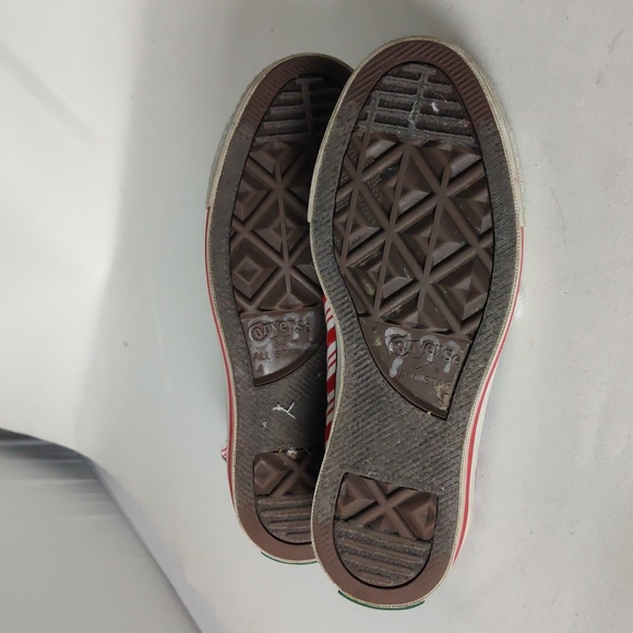 CONVERSE CANDY CANE STRIPE HI TOP TENNIS SHOES - Picture 10 of 10